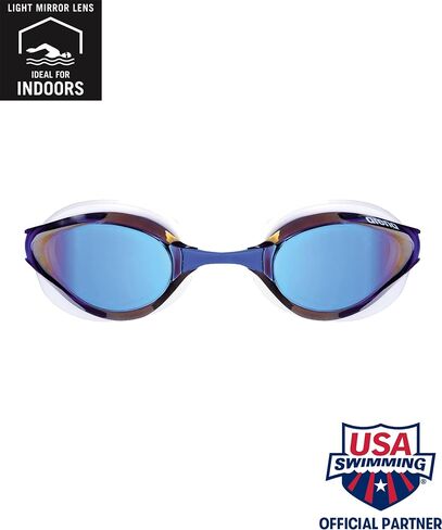 Arena Unisex Python Racing Swim Goggles for Men and Women Anti-Fog No Leak Max Comfort Dual Strap, Mirror/Non-Mirror Lens in Kuwait