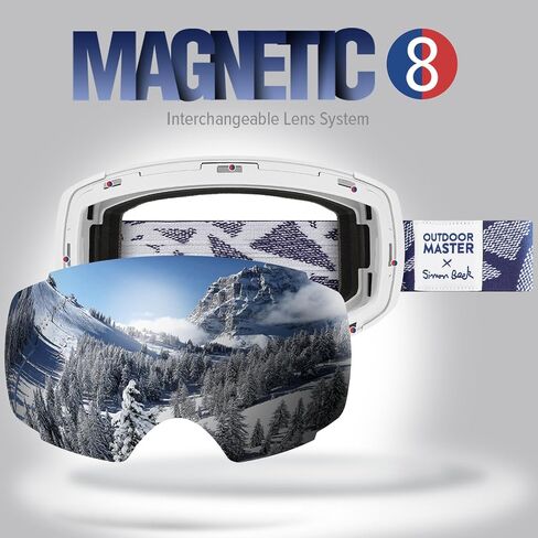 نظارات OutdoorMaster Ski Goggles PRO - بدون إطار، عدسة قابلة للتبديل، نظارات حماية 100% من الأشعة فوق البنفسجية 400 للرجال والنساء in Kuwait