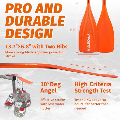 Paddle Board Paddle Detachable, Stand Up Paddle for Adults with Double Locks, Kayak Paddle Adjustable with Glass Fiber Blade, Floating Paddle Board Oar with Lightweight in Kuwait