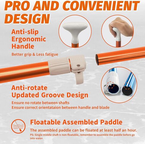 Paddle Board Paddle Detachable, Stand Up Paddle for Adults with Double Locks, Kayak Paddle Adjustable with Glass Fiber Blade, Floating Paddle Board Oar with Lightweight in Kuwait