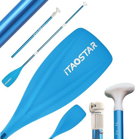Paddle Board Paddle Detachable, Stand Up Paddle for Adults with Double Locks, Kayak Paddle Adjustable with Glass Fiber Blade, Floating Paddle Board Oar with Lightweight in Kuwait