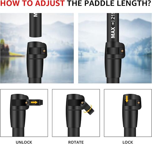 Overmont Aluminum Alloy SUP Paddle - 3 Piece Adjustable Stand Up Paddleboard in Kuwait