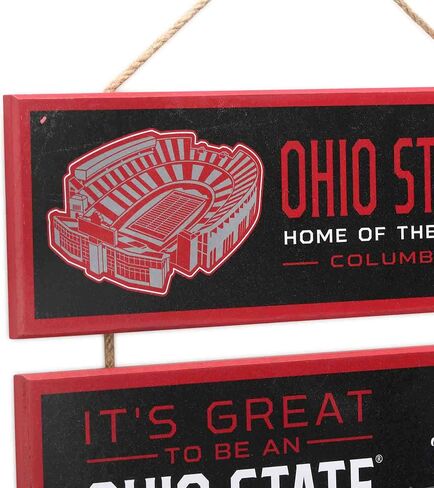 ديكور حائط خشبي مرتبط بجامعة ولاية أوهايو - علامة استاد كرة القدم Buckeyes العتيقة لكهف الرجل أو غرفة النوم in Kuwait