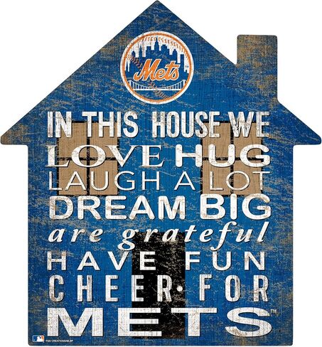 لافتة منزل MLB New York Mets للجنسين من Fan Creations، لون الفريق، 12 بوصة in Saudi Arabia