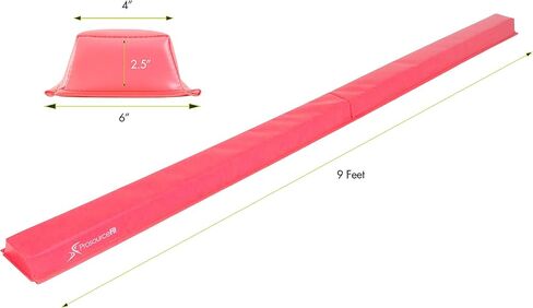 ProsourceFit Gymnastics Balance Beam for Kids, 9ft Long Firm Folding Floor Beam with Non-Slip 4-inch Wide Surface for Safe Gymnastics Practice at Home or Gym in Kuwait