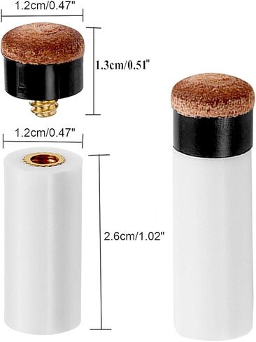 Kenkio 40 Pieces 12mm Cue Tips Pool Billiard Cues Tips Replacement with Pool Cue Stick Ferrules for Snooker in Kuwait