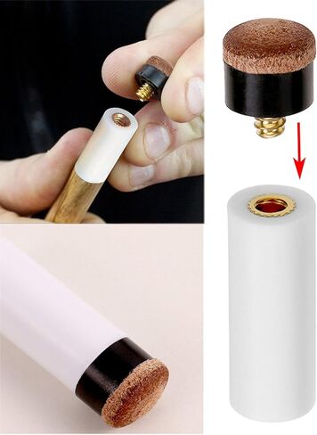 Kenkio 40 Pieces 12mm Cue Tips Pool Billiard Cues Tips Replacement with Pool Cue Stick Ferrules for Snooker in Kuwait