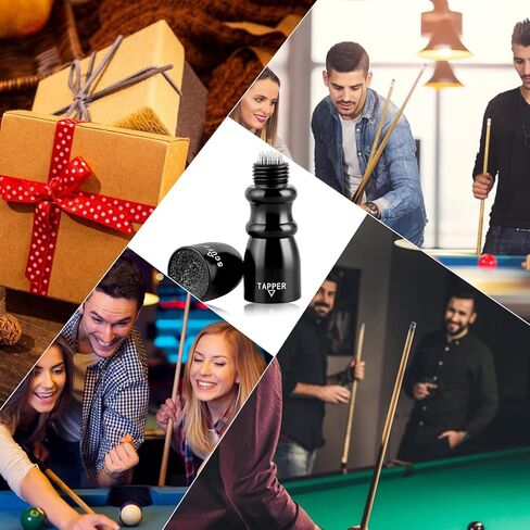 Thinp Pool Cue Tip Shaper, Pool Cue Accessories 3 in 1 Billiard Cue Stick Tip Tool Shaper/Scuffer/Aerator Billiards Accessories Stainless Steel Cue Tip Shaper Pool Stick Accessories (Black) in Saudi Arabia