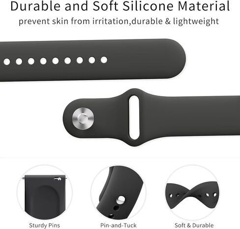 أحزمة سيليكون AK متوافقة مع Fitbit Versa 2 / Fitbit Versa/Versa Lite/Versa SE Bands للنساء والرجال، أساور معصم رياضية بديلة كلاسيكية ناعمة لساعة Fitbit Versa 2 الذكية (أسود) in Kuwait