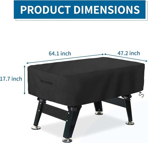 ايه كيه فيت غطاء طاولة كرة القدم، غطاء طاولة كرة قدم مقاوم للماء، مقاوم للرياح والغبار، حماية من الاشعة فوق البنفسجية، غطاء طاولة لكرسي القهوة في الفناء الخارجي / الداخلي/غرفة الالعاب (اسود) in Kuwait