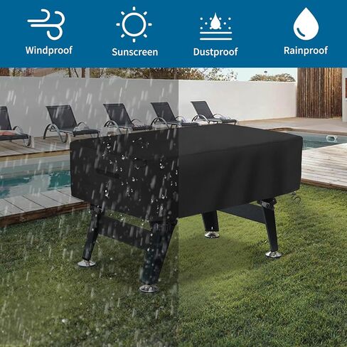 ايه كيه فيت غطاء طاولة كرة القدم، غطاء طاولة كرة قدم مقاوم للماء، مقاوم للرياح والغبار، حماية من الاشعة فوق البنفسجية، غطاء طاولة لكرسي القهوة في الفناء الخارجي / الداخلي/غرفة الالعاب (اسود) in Kuwait