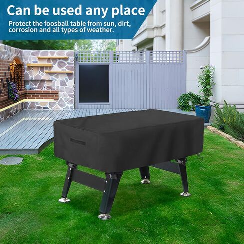 ايه كيه فيت غطاء طاولة كرة القدم، غطاء طاولة كرة قدم مقاوم للماء، مقاوم للرياح والغبار، حماية من الاشعة فوق البنفسجية، غطاء طاولة لكرسي القهوة في الفناء الخارجي / الداخلي/غرفة الالعاب (اسود) in Kuwait