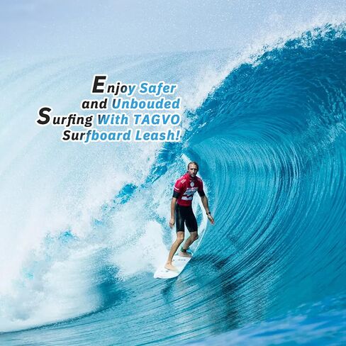 Tagvo Sup Leash Coiled 10' Super Strong 7mm Cord with Waterproof Waist Pouch, Comfortable Padded Neoprene Ankle Cuff Stand up Paddle Board Leash with Double Swivels Anti-rust, Flexible Surfboard Leash in Kuwait