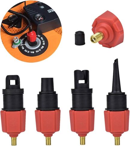 Alon Inflatable SUP Pump Adaptor with Standard Conventional Air Multi-Valve Attachment, SUP Pump Adaptor Compressor Air Valve Converter with 4 Air Valve Nozzles for Boat, Paddle Board, Bed, Etc in Kuwait