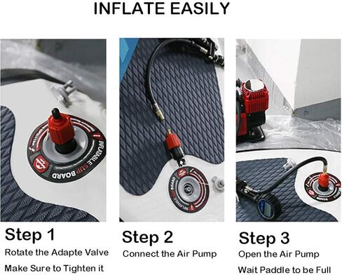 Alon Inflatable SUP Pump Adaptor with Standard Conventional Air Multi-Valve Attachment, SUP Pump Adaptor Compressor Air Valve Converter with 4 Air Valve Nozzles for Boat, Paddle Board, Bed, Etc in Kuwait