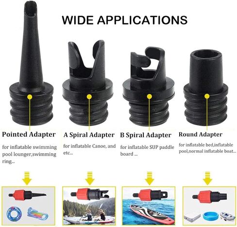 Alon Inflatable SUP Pump Adaptor with Standard Conventional Air Multi-Valve Attachment, SUP Pump Adaptor Compressor Air Valve Converter with 4 Air Valve Nozzles for Boat, Paddle Board, Bed, Etc in Kuwait