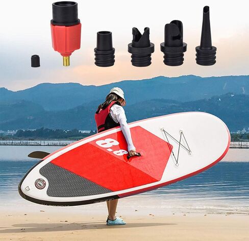 Alon Inflatable SUP Pump Adaptor with Standard Conventional Air Multi-Valve Attachment, SUP Pump Adaptor Compressor Air Valve Converter with 4 Air Valve Nozzles for Boat, Paddle Board, Bed, Etc in Kuwait