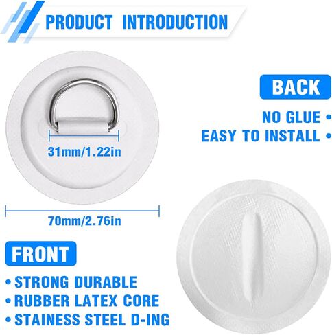 مجموعة من 6 قطع من حلقات على شكل حرف D من بلاستيك PVC مع رقعة بطول 3.5 متر من فان واتر، ملحقات من الستانلس ستيل، حقيبة اصلاح قابلة للتعديل، مشاريع يدوية لألواح التجديف in Kuwait