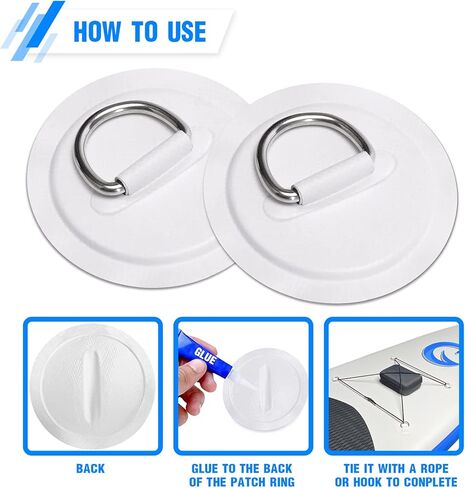 مجموعة من 6 قطع من حلقات على شكل حرف D من بلاستيك PVC مع رقعة بطول 3.5 متر من فان واتر، ملحقات من الستانلس ستيل، حقيبة اصلاح قابلة للتعديل، مشاريع يدوية لألواح التجديف in Kuwait