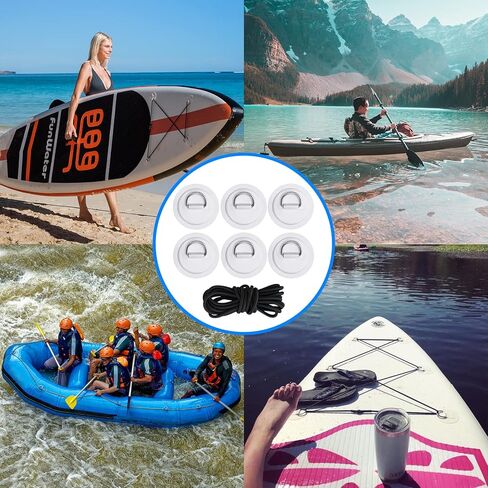 مجموعة من 6 قطع من حلقات على شكل حرف D من بلاستيك PVC مع رقعة بطول 3.5 متر من فان واتر، ملحقات من الستانلس ستيل، حقيبة اصلاح قابلة للتعديل، مشاريع يدوية لألواح التجديف in Kuwait