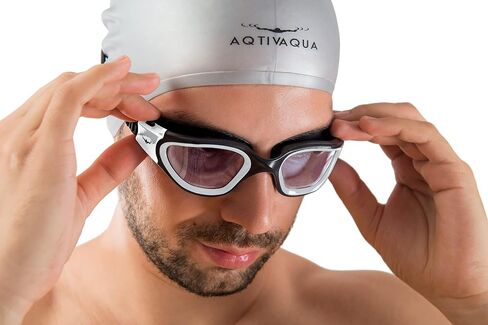 نظارات السباحة AqtivAqua، نظارات السباحة ذات الرؤية الواسعة DX للبالغين من الرجال والنساء، مضادة للضباب ولا تسرب in Kuwait