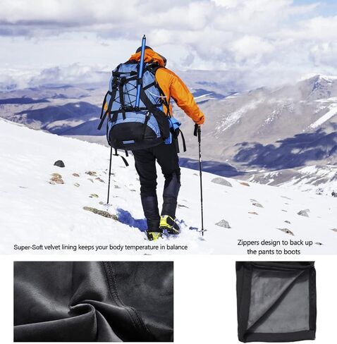 Mens Ski Snow Waterproof Softshell Outdoor Hiking Velour Lined with Zipper Bottom Leg in Saudi Arabia