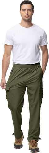 BGOWATU Hiking Pants for Men, Water Resistant Stretch Cargo Pants, Lightweight Quick Dry Outdoor Fishing Pants in Saudi Arabia