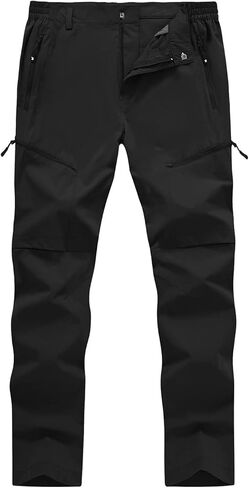 YSENTO Men's Cargo Hiking Pants Water Resistant 5 Zipper Pockets Ripstop 4-Way Stretchy Quick Dry Work Pants in Kuwait