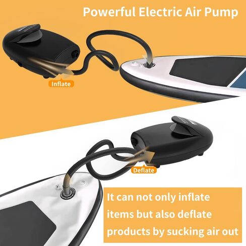 مضخة هواء TONSIM 20PSI SUP، موصل سيارة قابل لإعادة الشحن / 12 فولت تيار مستمر، تضخم مزدوج المرحلة وميزة الإيقاف التلقائي، وظيفة الانكماش، مضخة هواء للوحة التجديف الوقوف، قوارب الكاياك، قارب قابل للنفخ in Kuwait