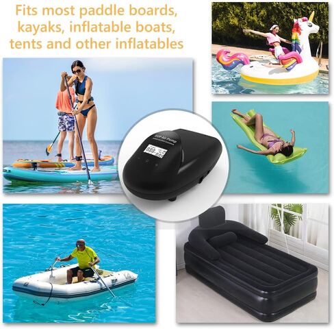 مضخة هواء TONSIM 20PSI SUP، موصل سيارة قابل لإعادة الشحن / 12 فولت تيار مستمر، تضخم مزدوج المرحلة وميزة الإيقاف التلقائي، وظيفة الانكماش، مضخة هواء للوحة التجديف الوقوف، قوارب الكاياك، قارب قابل للنفخ in Kuwait