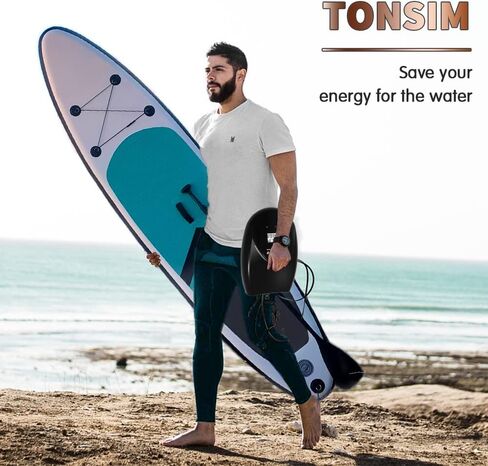 مضخة هواء TONSIM 20PSI SUP، موصل سيارة قابل لإعادة الشحن / 12 فولت تيار مستمر، تضخم مزدوج المرحلة وميزة الإيقاف التلقائي، وظيفة الانكماش، مضخة هواء للوحة التجديف الوقوف، قوارب الكاياك، قارب قابل للنفخ in Kuwait