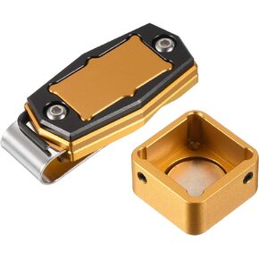 PATIKIL Billiard Magnetic Chalk Holder Aluminum Alloy Pool Billiard Cue Chalk Tip Case with Belt Clip for Snooker Sports Accessories
