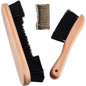 Billiards Pool Table and Rail Brush Set with Cue Cleaning Cloth Club Wipe Dry Cloth (Original Wood Color)