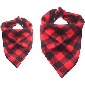 Red Dog Bandana Puppy Bandana Plaid Dog Scarfs Triangle Bibs for Small Dogs Cats Pets Costume Accessories Decoration Pet Dog Accessories 1Pack