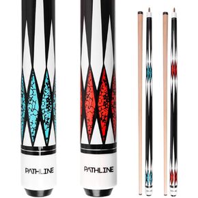Pathline PLN Set of 2 Pool Cues - 58 inch Canadian Maple Billiard Pool Sticks with 13mm Leather Tip in Kuwait