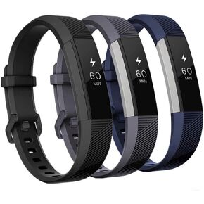 GEAK Bands Compatible with Fitbit Alta and Fitbit Alta HR, 3 Pack Soft Silicone Wristbands for Fitbit Alta HR Bands with Secure Metal Buckle for Men Women,Small Large