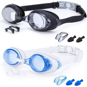 Voph Swimming goggles 2 pack, Anti Fog & UV Swim Goggles, Leak-proof Soft Silicone Swimming Goggles Adult Men Women