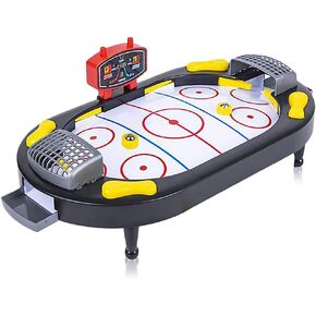 Gamie Hockey Tabletop Game, Desktop Sports Game with Mini Hockey Table, 2 Pucks, and Scoreboard, Fun Indoor Games for Home, Office and Game Night, Best Gift Idea for Kids in Saudi Arabia