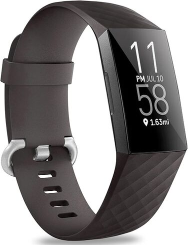 أساور Hamile متوافقة مع Fitbit Charge 4 / Fitbit Charge 3 / Fitbit Charge 3 SE، حزام ساعة بديل مقاوم للماء للياقة البدنية وسوار معصم رياضي للنساء والرجال، مقاس كبير، أسود in Kuwait