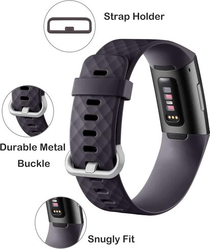 أساور Hamile متوافقة مع Fitbit Charge 4 / Fitbit Charge 3 / Fitbit Charge 3 SE، حزام ساعة بديل مقاوم للماء للياقة البدنية وسوار معصم رياضي للنساء والرجال، مقاس كبير، أسود in Kuwait