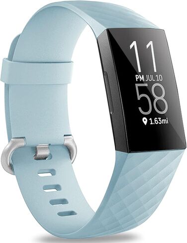 أساور Hamile متوافقة مع Fitbit Charge 4 / Fitbit Charge 3 / Fitbit Charge 3 SE، حزام ساعة بديل مقاوم للماء للياقة البدنية وسوار معصم رياضي للنساء والرجال، مقاس كبير، أسود in Kuwait