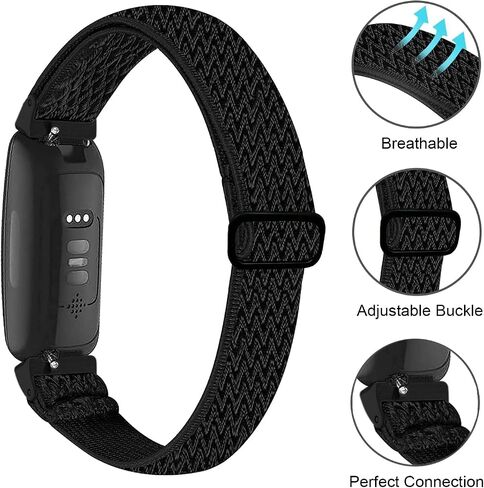 3 قطع من أربطة النايلون المرنة المتوافقة مع Fitbit Inspire 3/Inspire 2/Inspire HR/Inspire/Ace 3/Ace 2، حزام معصم رياضي بحلقة من النايلون قابل للتنفس وقابل للتمدد للنساء والرجال in Kuwait
