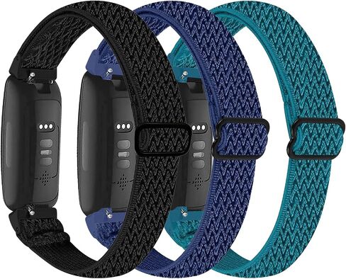 3 قطع من أربطة النايلون المرنة المتوافقة مع Fitbit Inspire 3/Inspire 2/Inspire HR/Inspire/Ace 3/Ace 2، حزام معصم رياضي بحلقة من النايلون قابل للتنفس وقابل للتمدد للنساء والرجال in Kuwait