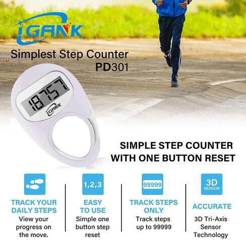 Simple Walking Pedometer 3D Step Counter for Men Women Kids in Kuwait