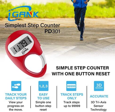 Simple Walking Pedometer 3D Step Counter for Men Women Kids in Kuwait