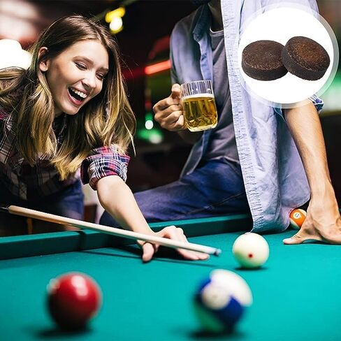 20 قطعة من اطراف عصا البلياردو من تاكباك، مجموعة رؤوس بديلة لعصا البلياردو مقاس 13 ملم مع صندوق تخزين لعصا البلياردو والسنوكر (جلد، بني) in Kuwait