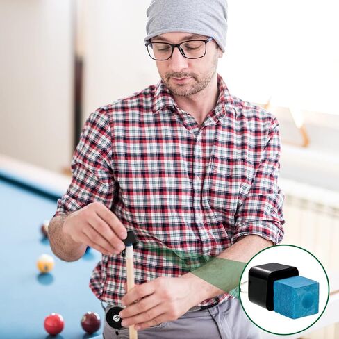 Wettarn 2 Pcs Billiard Pool Cue Chalk Holder and 8 Pcs Pool Chalk Cubes Set Snooker Retractable Drawing Belt Clip Pool Chalk Holder Pool Cue Chalk Snooker Practical Tool for Table Billiards in Saudi Arabia