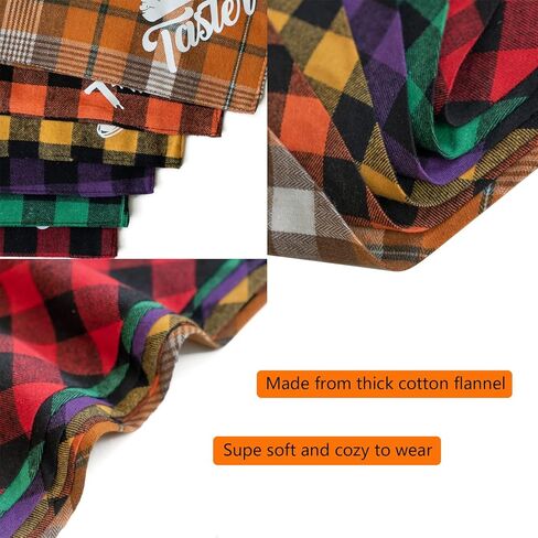 6 قطع من باندانا للكلاب في الخريف وعيد الشكر - عصابات رأس السنة منقوشة بنمط جاموس للكلاب - وشاح للكلاب والقطط والكلاب في الهالوين - طوق باندانا للكلاب والقطط والحيوانات الاليفة مقاس S وL in Kuwait