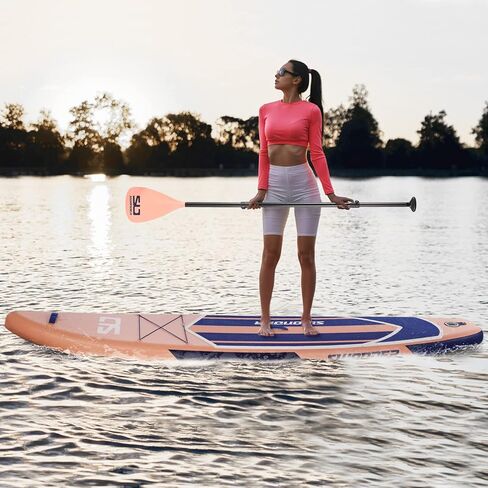 لوح تجديف قابل للنفخ مقاس 11'6 بوصة من سوندر، لوح تجديف عالي التحمل للبالغين والأطفال، قدرة عالية تصل إلى 300 رطل مع ملحقات متميزة بما في ذلك مضخة هواء، ومجاديف، ومقود، وحقيبة ظهر in Kuwait