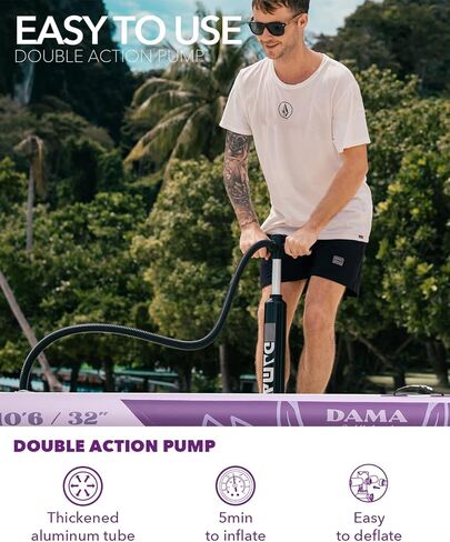 DAMA Premium Yoga&Pets Inflatable Stand Up Paddle Board, 33" Extra Wide Sup Board for Adult on Water, 330lbs Yoga Boardd with Durable SUP Accessories & Carry Bag in Kuwait